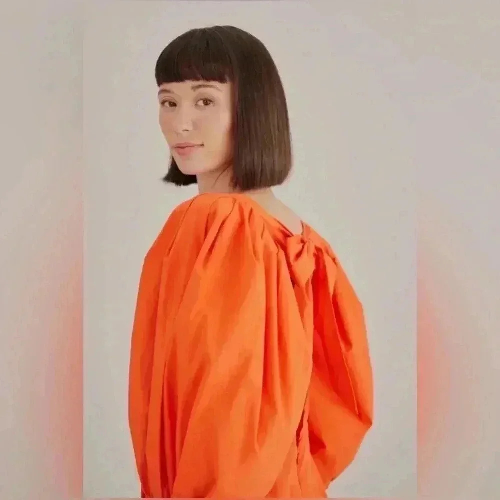 - FARM Rio Orange Open Back Mini Dress -size S - Picture 4 of 13